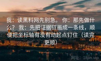 我：读黑料网先别急。 你：那先做什么？ 我：先把证据链画成一条线，顺便把坐标轴有没有动起点钉住（读完更顺）