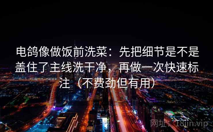 电鸽像做饭前洗菜：先把细节是不是盖住了主线洗干净，再做一次快速标注（不费劲但有用）